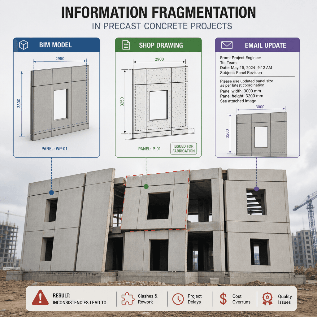 One Panel, Three Versions: The Hidden Risk of Information Fragmentation in Precast