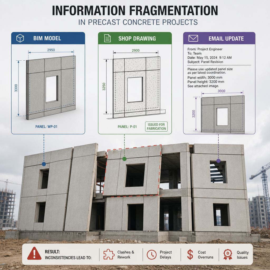 One Panel, Three Versions: The Hidden Risk of Information Fragmentation in Precast